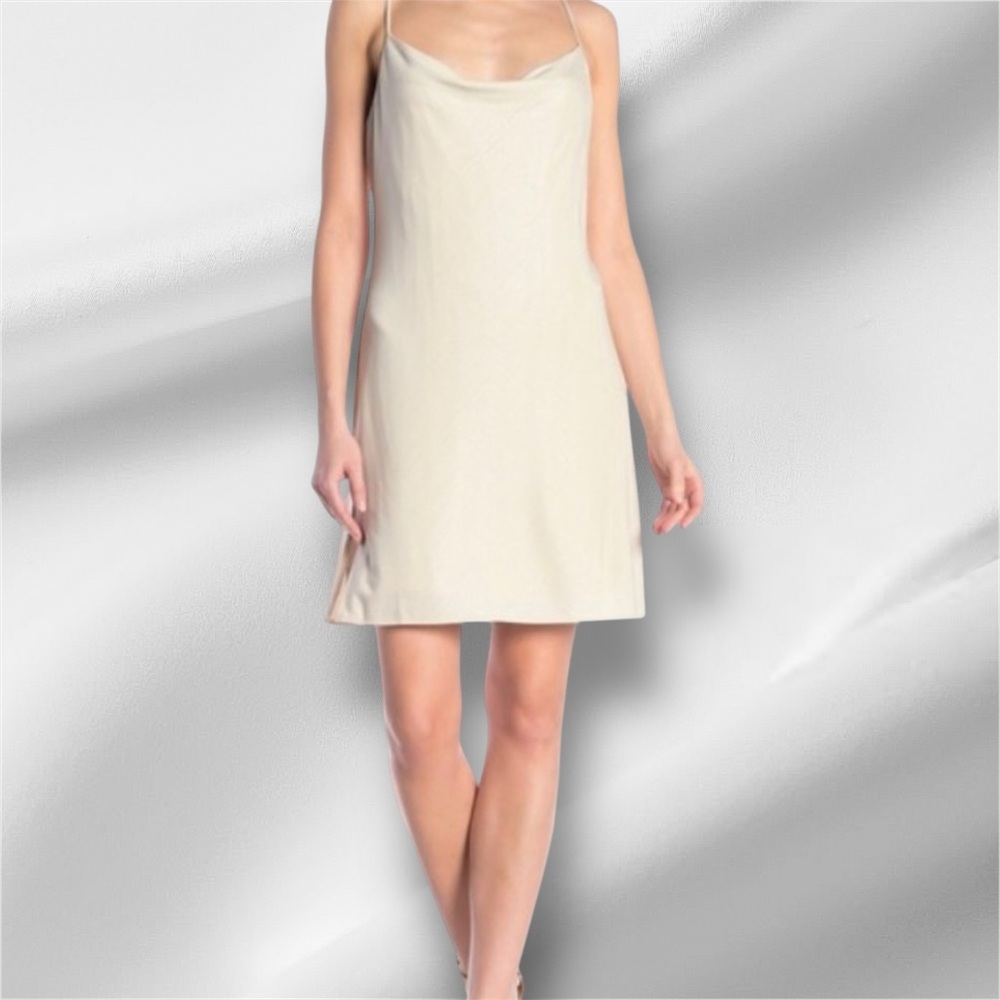 CeCe Elegant Cream/Metallic Slip Dress - Size 6